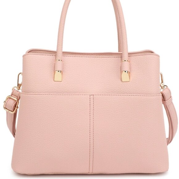 Corina Triple Compartment Satchel "White Blue & Pinks" - Picture 3 of 6